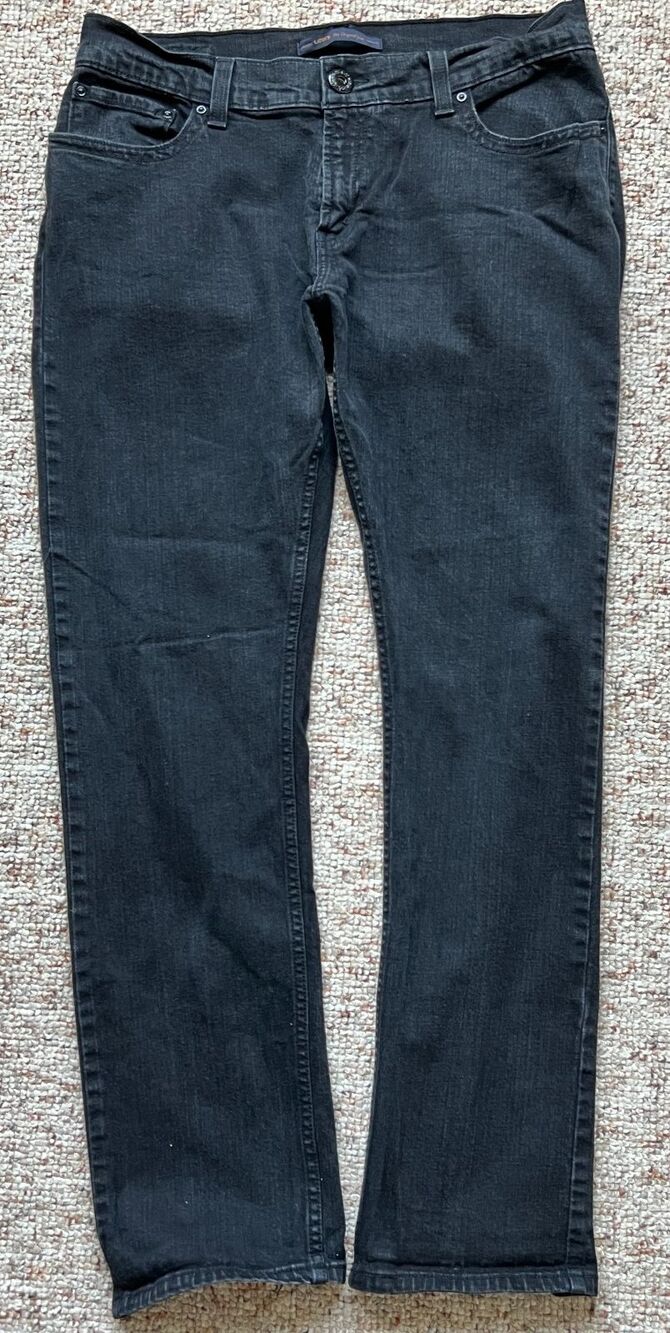 Levis 542 Pencil Jeans 14 Medium Faded Black Gray Low Rise Slim Straight 34x31